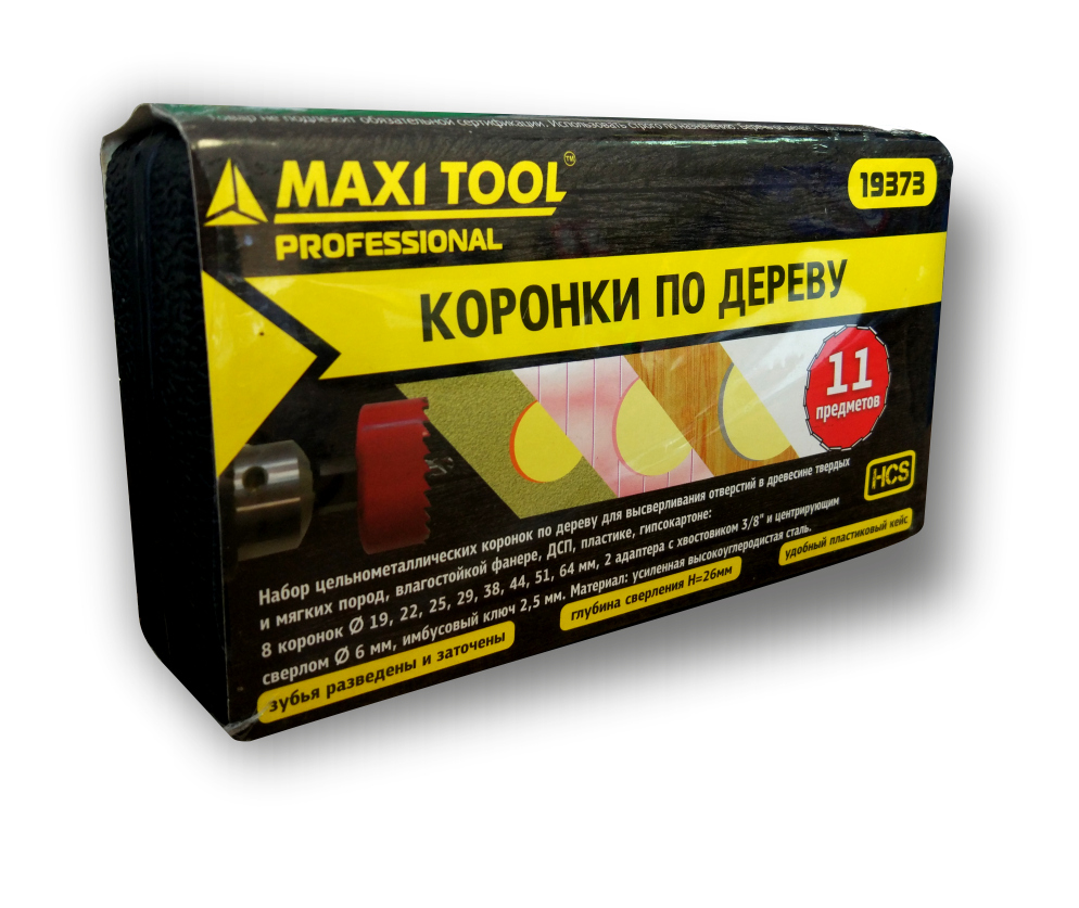 Набор коронок по дереву MaxiTool 19373 725₽