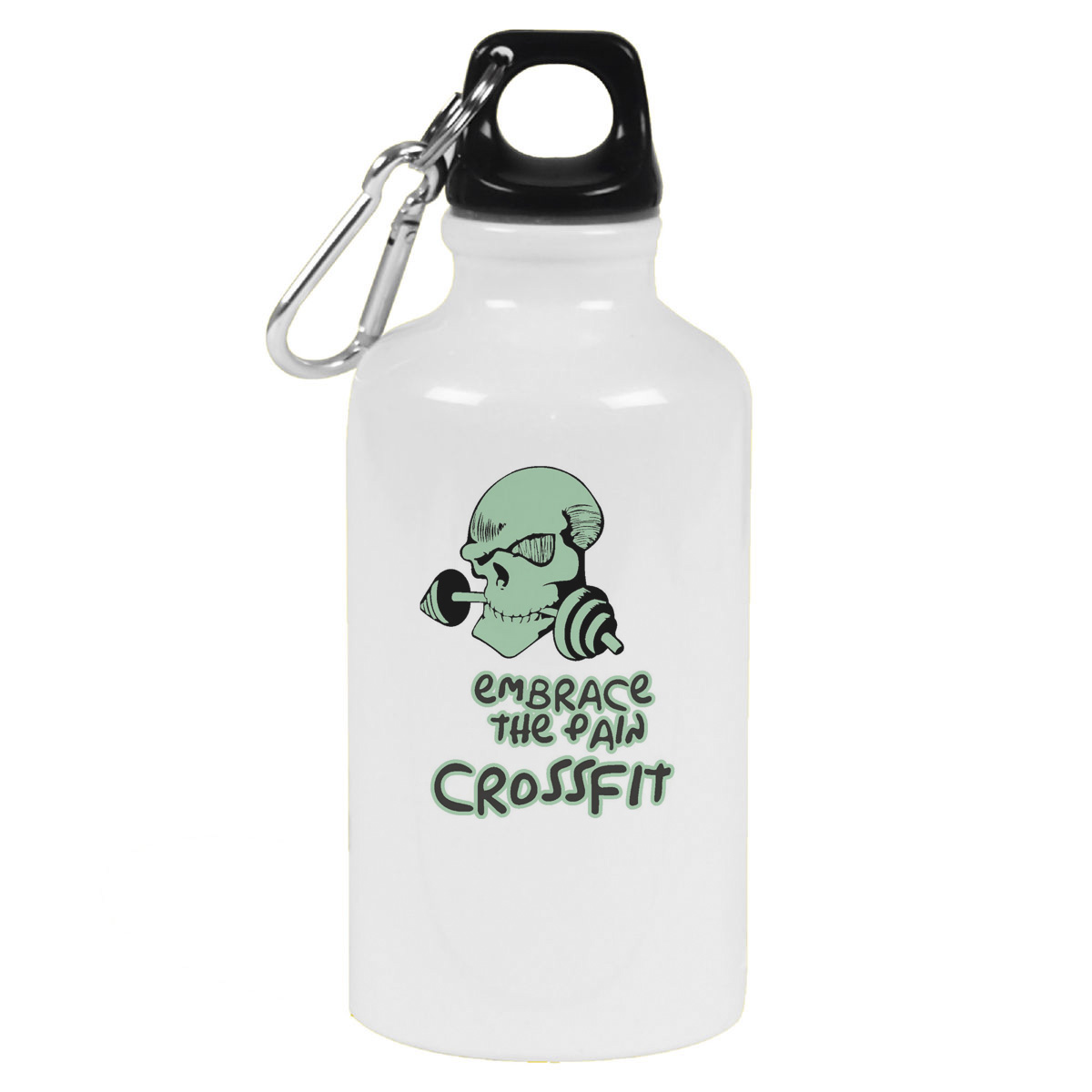 

Бутылка спортивная CoolPodarok Embrace the pain crossfit (кроссфит), Белый