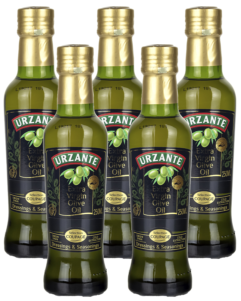 Масло оливковое Urzante Extra Virgin, 5 шт по 0,25 л
