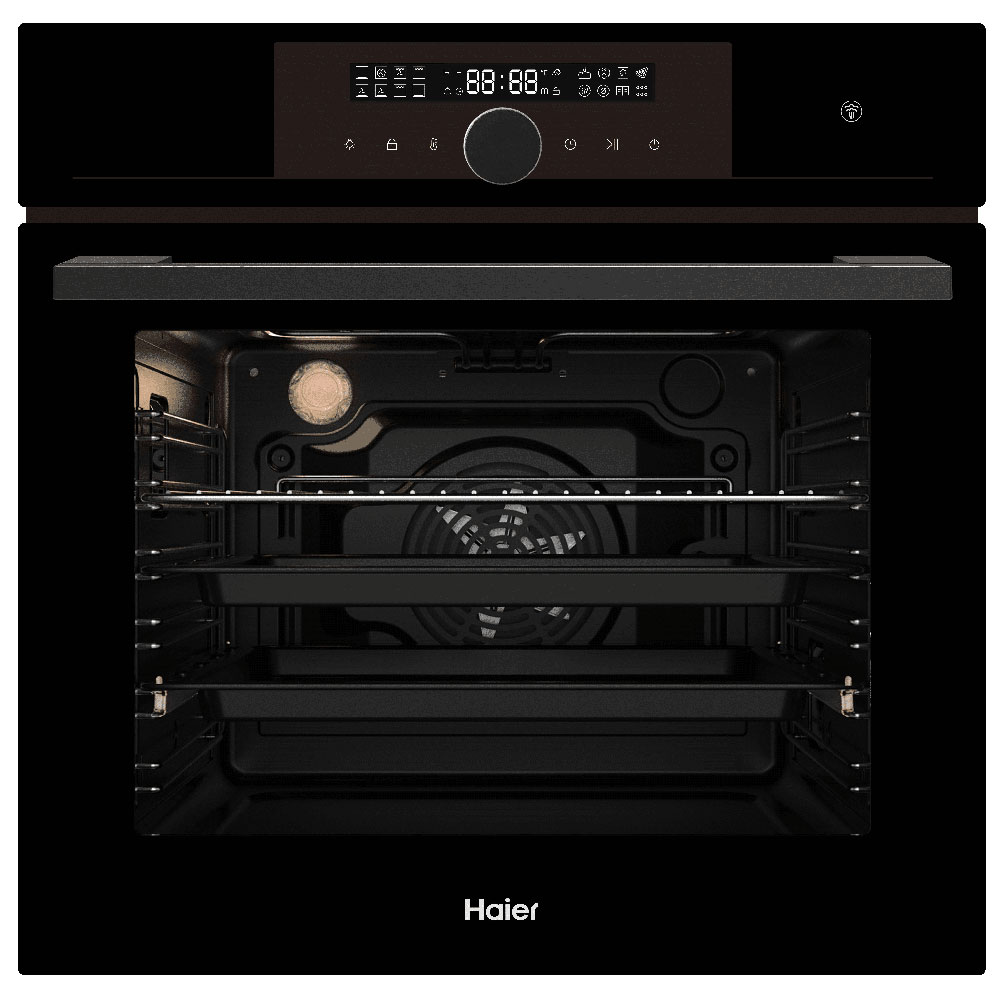 Встраиваемый электрический духовой шкаф Haier HOX-FP5RAGB серебристый, серый, черный встраиваемый электрический духовой шкаф haier hwo60sm5f5b1h серебристый