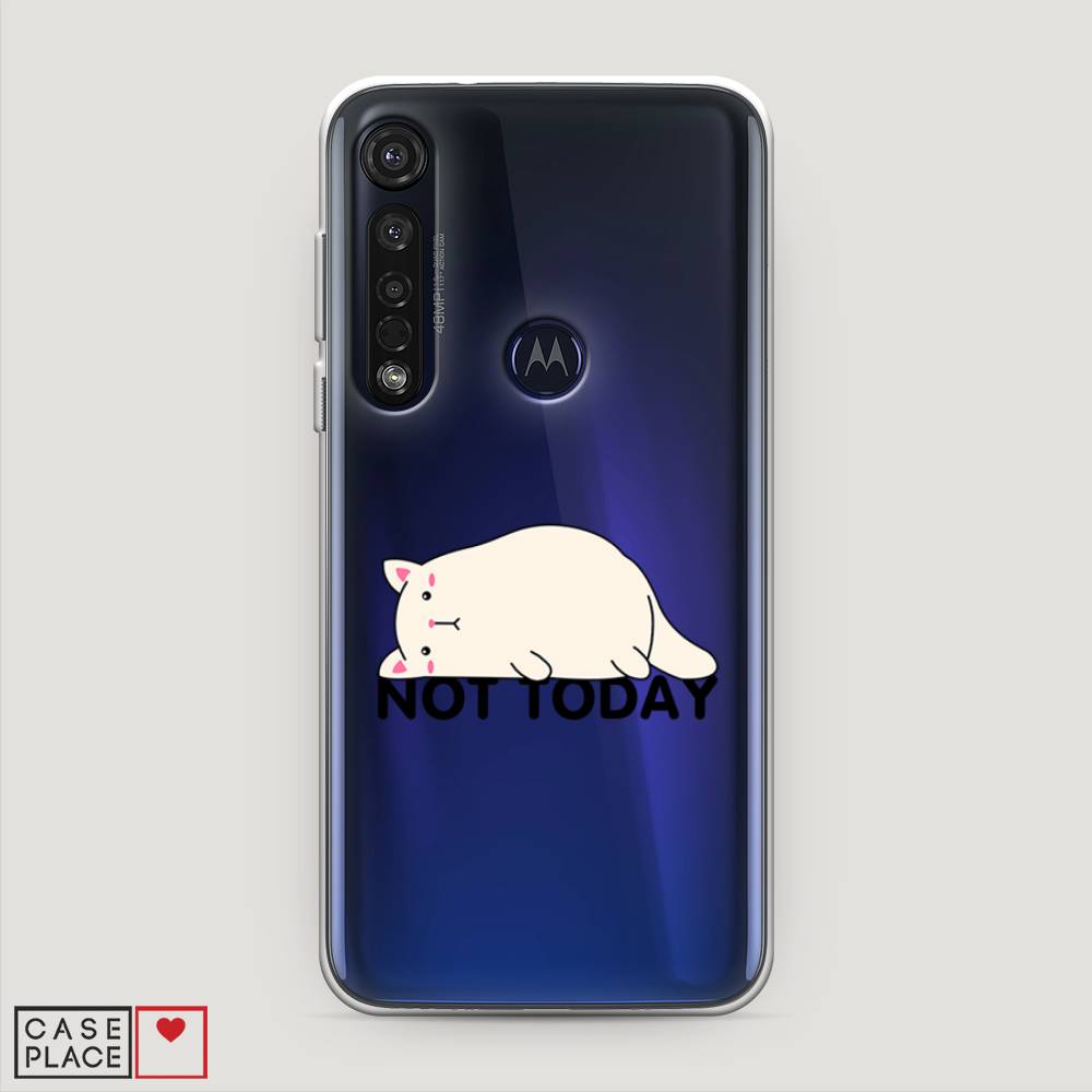 

Чехол на Motorola Moto G8 Plus "Cat not today", Белый;розовый;черный, 241450-1