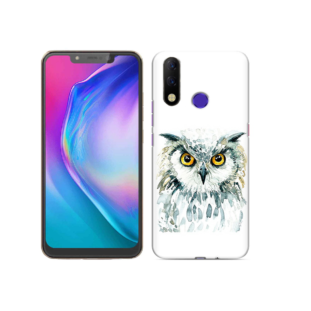 

Чехол MyPads Tocco для Tecno Spark 3 Pro Серьезная сова, Прозрачный, Tocco