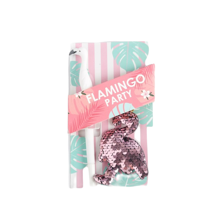 

Подарочный набор "FLAMINGO PARTY", брелок, ручка, Розовый