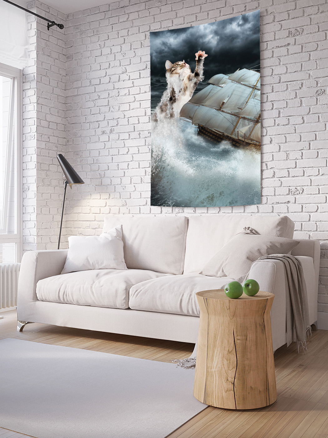 

Вертикальное фотопанно на стену JoyArty Кот разрушает корабль 100x150 см, Кот разрушает корабль