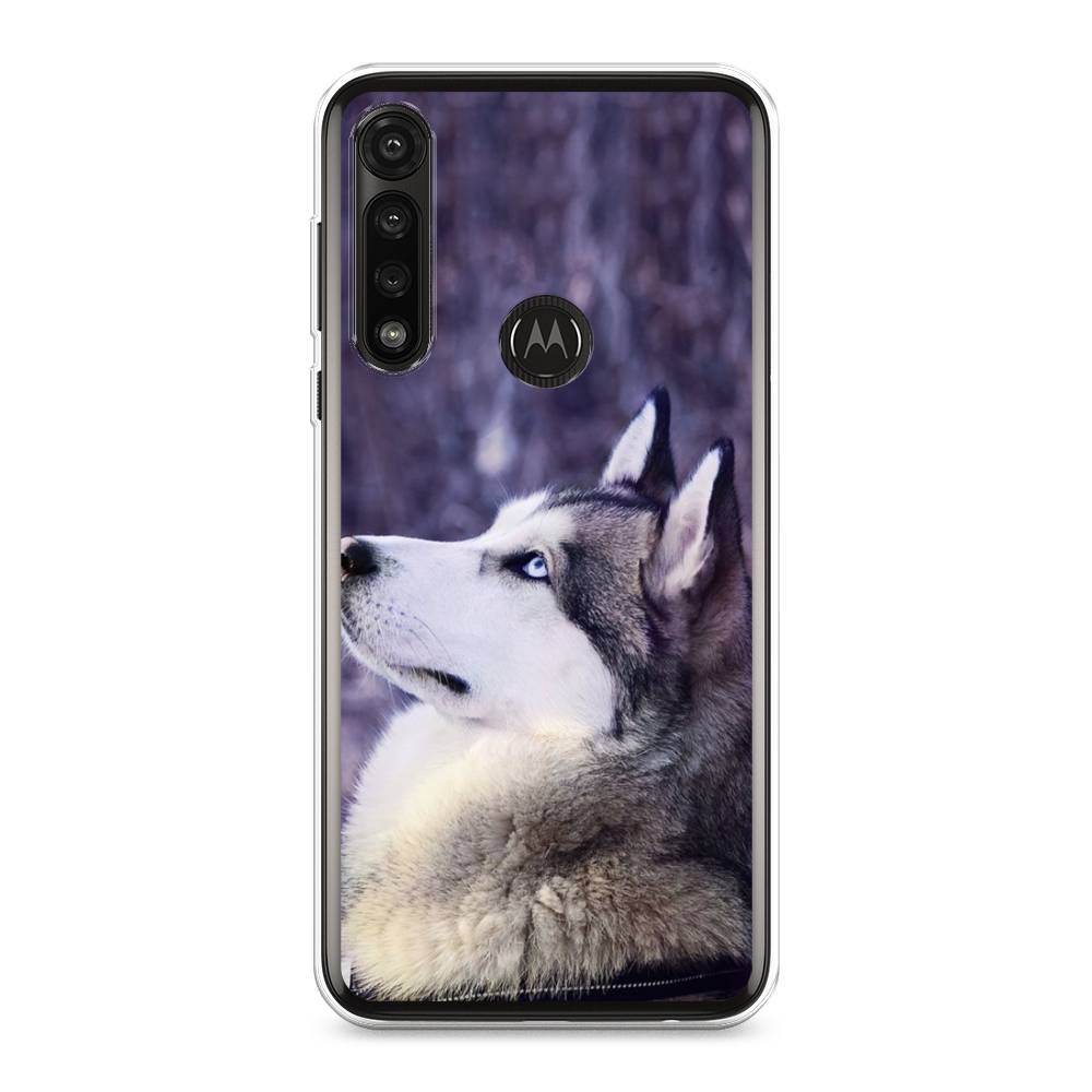 

Чехол на Motorola Moto G Power 2020 "Хаски 1", Фиолетовый;белый, 242650-1