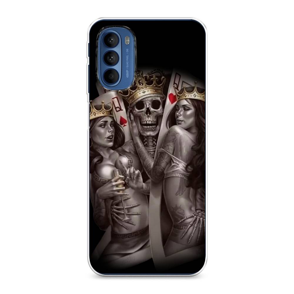 

Чехол на Motorola Moto G31 "Карты король и королевы", Серый;желтый, 242550-6