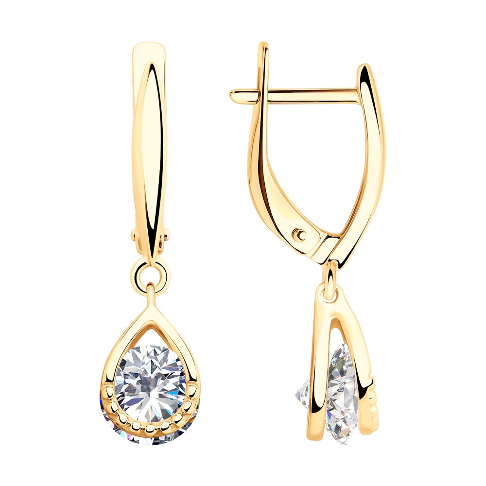 

Серьги подвески из серебра SOKOLOV 93021047, фианит, 93021047
