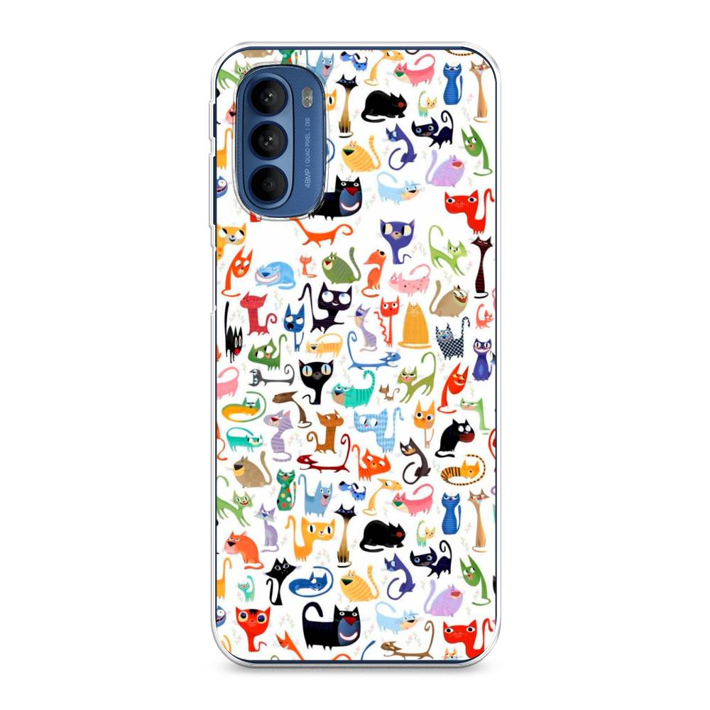 

Чехол на Motorola Moto G31 "Цветные коты", Разноцветный, 242550-1