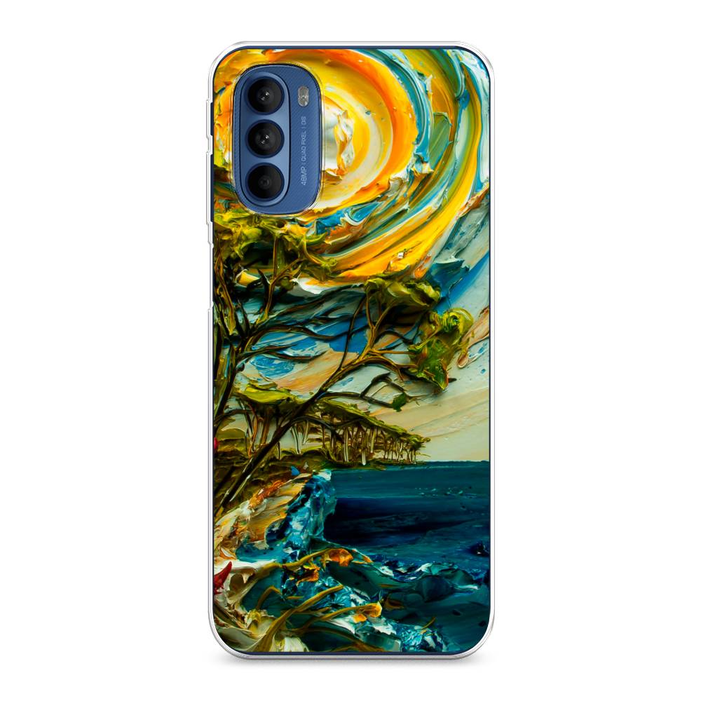 

Чехол на Motorola Moto G31 "Солнце живопись", Желтый;синий, 242550-4
