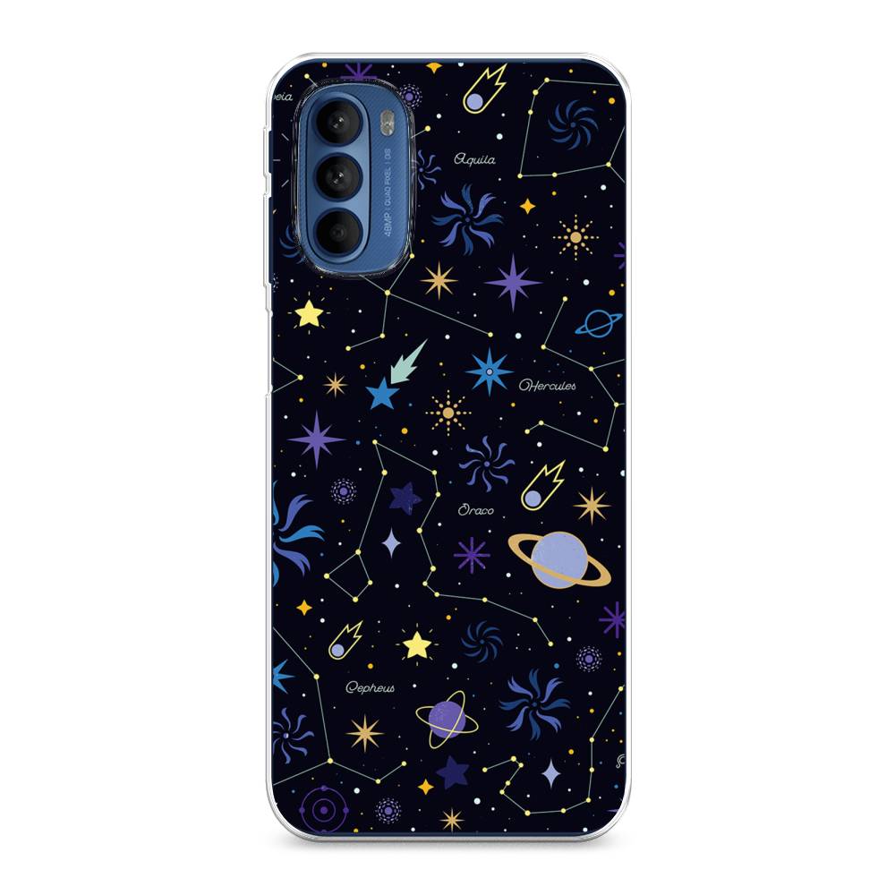 

Чехол на Motorola Moto G31 "Цветной космос", Желтый, 242550-2