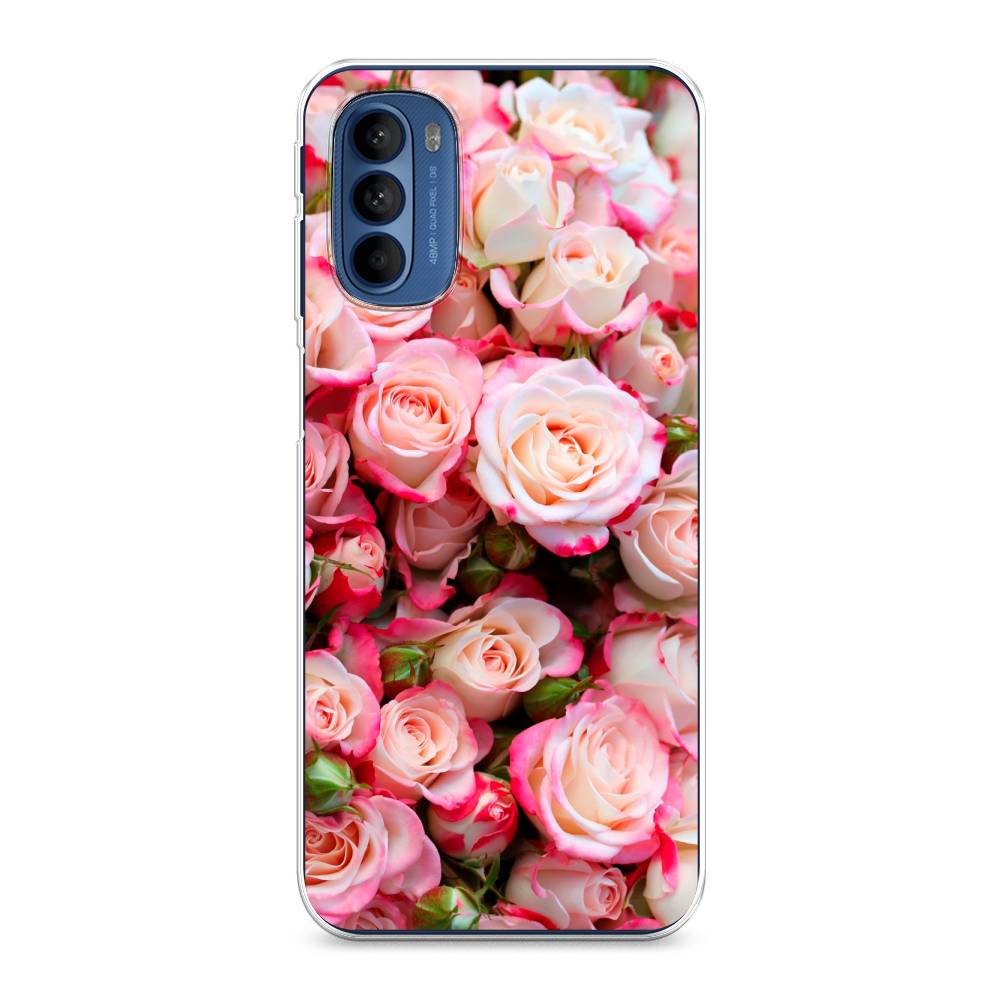 

Чехол на Motorola Moto G31 "Много роз", Розовый, 242550-2