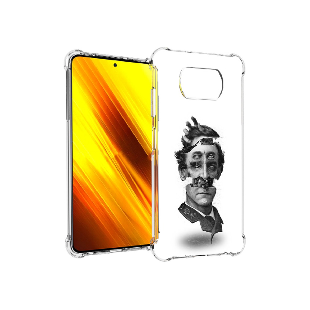 

Чехол MyPads Tocco для Xiaomi Poco X3 страшное лицо абстракция (PT154881.262.628), Прозрачный, Tocco