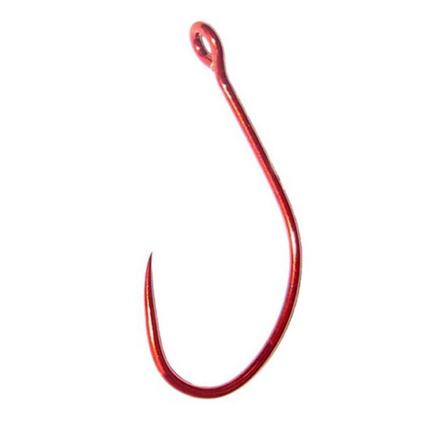 Крючки Fish Season TROUT BARBLESS Red 10096/1R # 04, с большим ухом, без бородки, красные