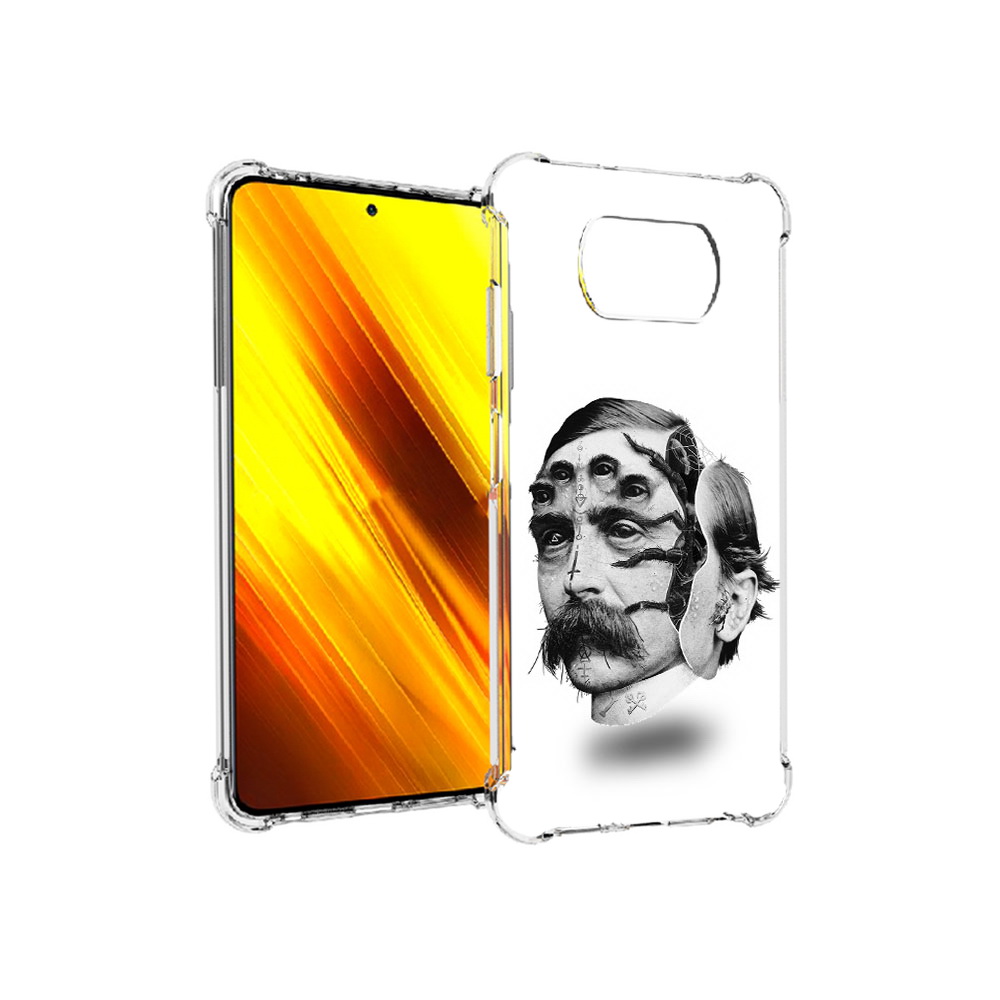

Чехол MyPads Tocco для Xiaomi Poco X3 страшное лицо мужчины (PT154881.262.629), Прозрачный, Tocco