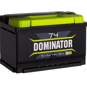 

Аккумулятор Dominator 74 Ач 740А низкий обр. пол.