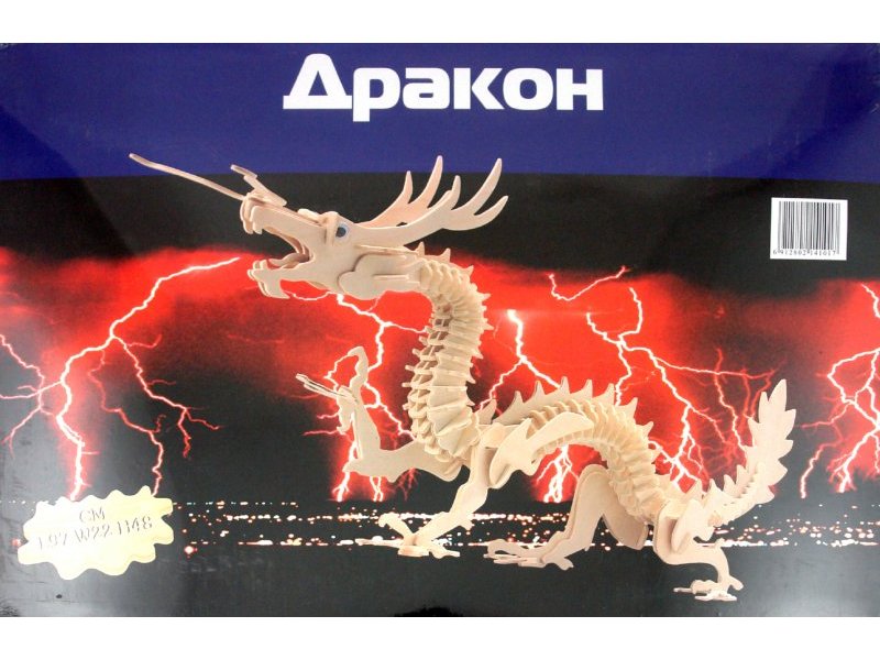 

Сборная деревянная модель Wooden Toys Дракон (большой)
