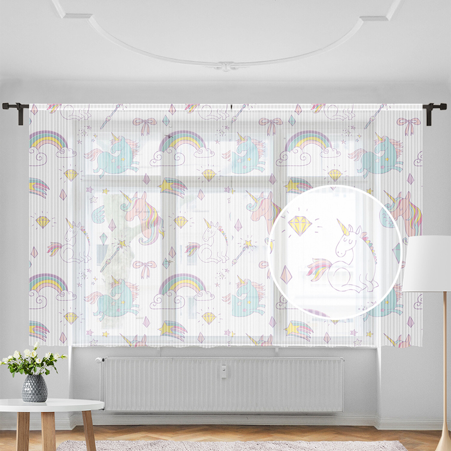 фото Тюль joyarty "магия единорогов", 155х180 см
