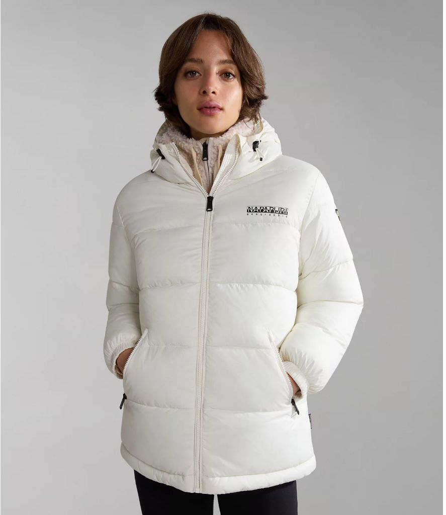

Куртка женская Napapijri A-BOX MED N1A WHITE WHISPER белая XS, Белый, A-BOX MED N1A WHITE WHISPER