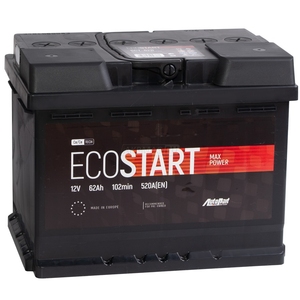 

Аккумулятор Ecostart 62 Ач 520А прямая полярность
