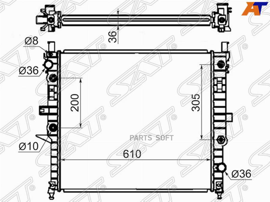 

Радиатор Mercedes Ml-Class W163 2.3/3.2/3.5/4.3/5.0 98-05 Sat арт. MB0005