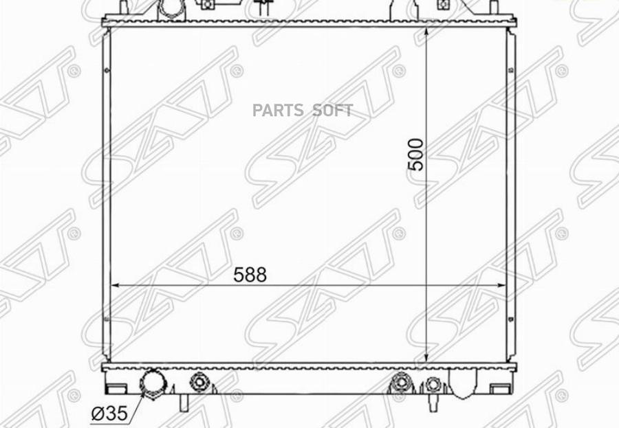

Радиатор Mitsubishi Delica L400/Space Gear 3.0 6g72 94-06 Sat арт. MC0005