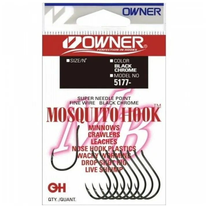 

Одинарные крючки Owner Chod Hook классические №14, с колечком, загнутое острие, с бородкой, Черный, 5177
