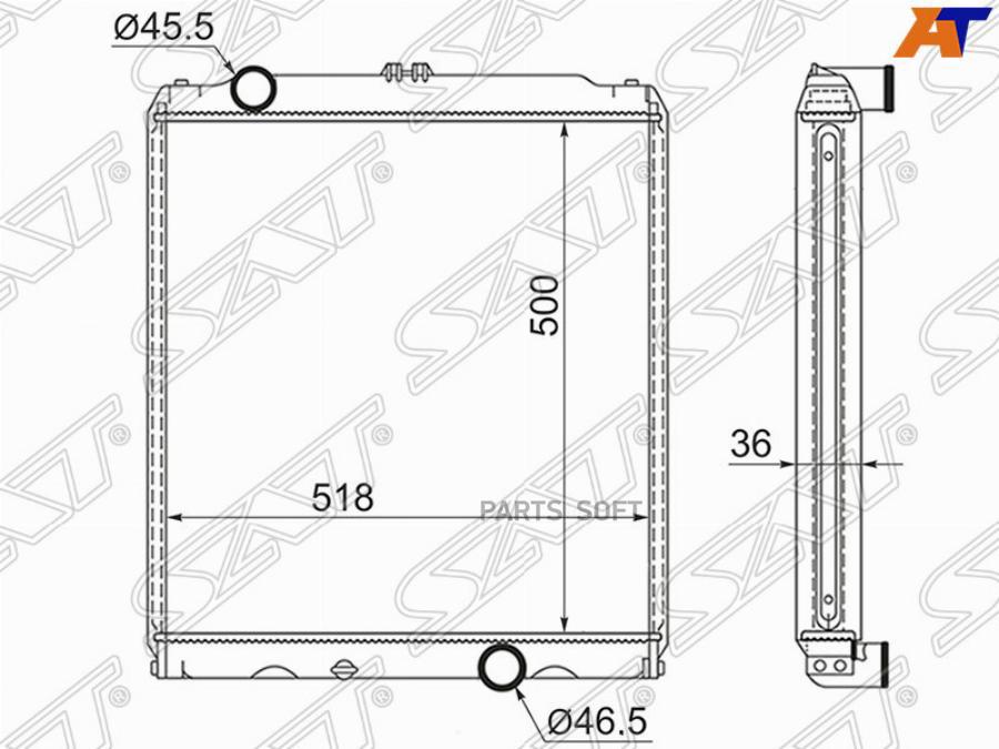 

Радиатор Mitsubishi Canter 4d33/35/36 Fe63 Ec 500 Mm 93- Sat арт. MC0013