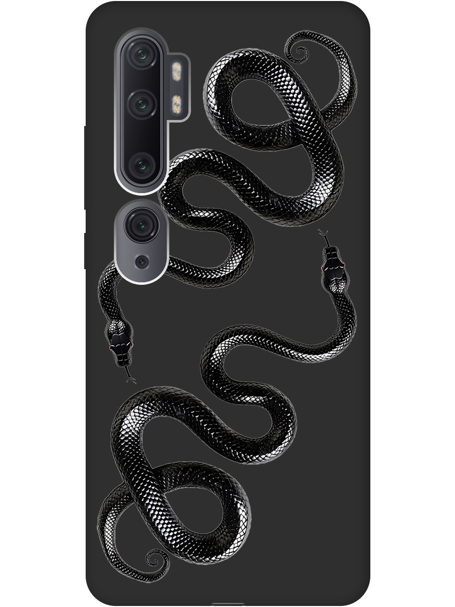 

Силиконовый чехол на Xiaomi Mi Note 10 / Note 10 Pro с принтом матовый черный 862940, 722362013