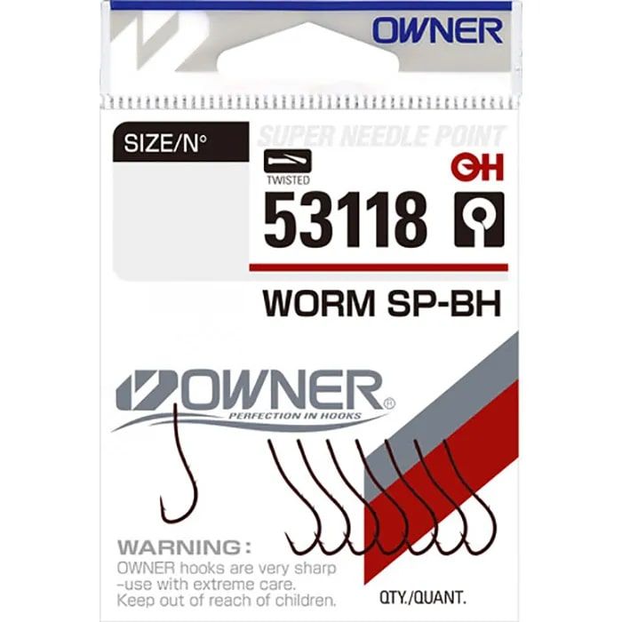 

Одинарные крючки Owner Chod Hook №10, с колечком, с бородкой, цевье с зазубринами, Красный, Iseama with EYE