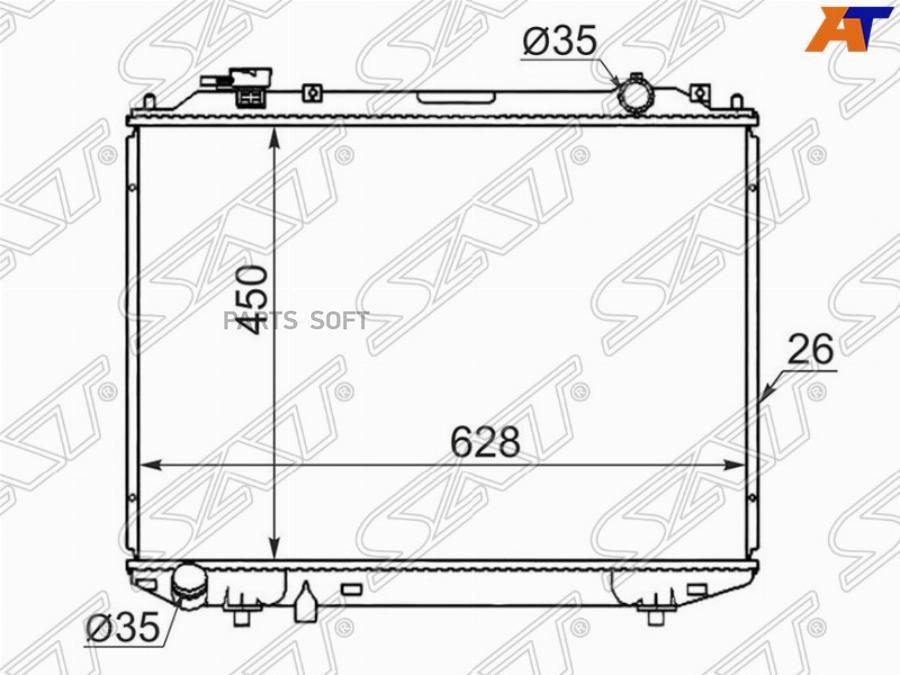 

Радиатор Mazda B2500/Bt50/Proceed Marvie 96-99/Ford Ranger 2.5d/2.5td/2.9d 98- 2.5td/3.0td