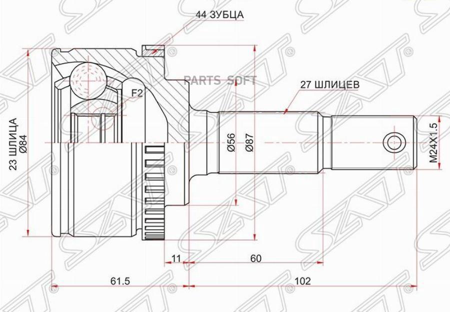 

Шрус Наружный Nissan Primera Qg16de/Qg18de 02-07 Sat арт. NI-861A