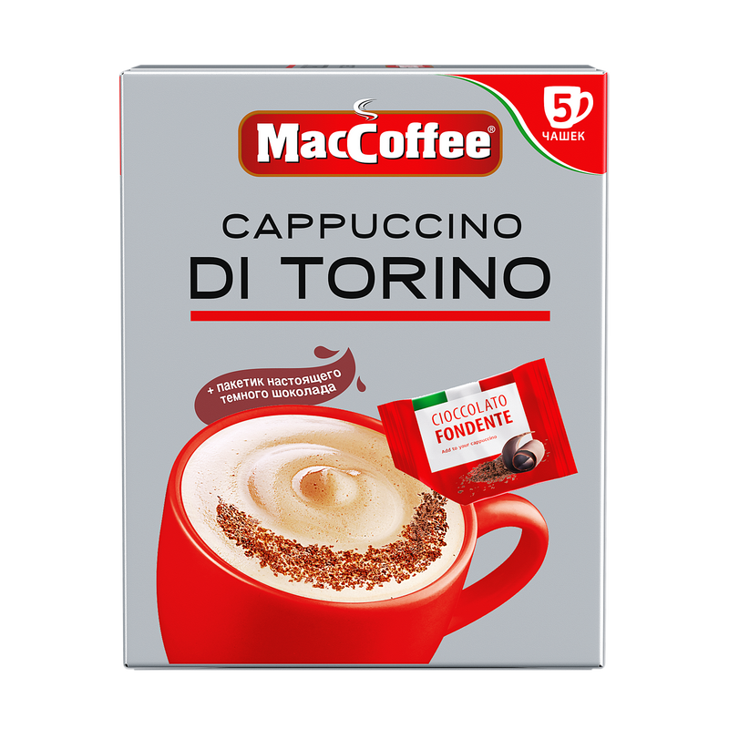 Кофейный напиток растворимый Cappuccino di Torino с шоколадной крошкой 5 шт.