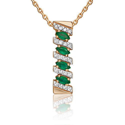 

Подвеска из золота PLATINA jewelry 03-0086-00, изумруд/бриллиант, 03-0086-00
