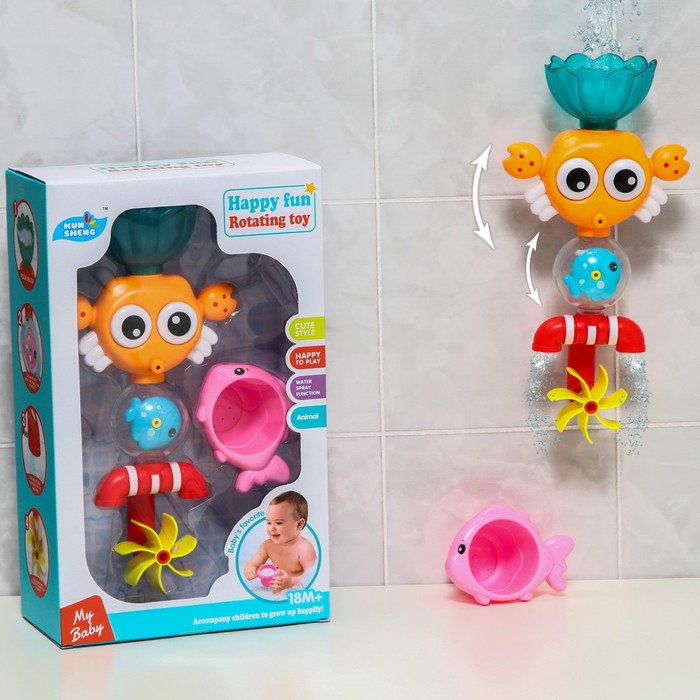 

Набор игрушек для игры в ванне «Крабик - мельница»
