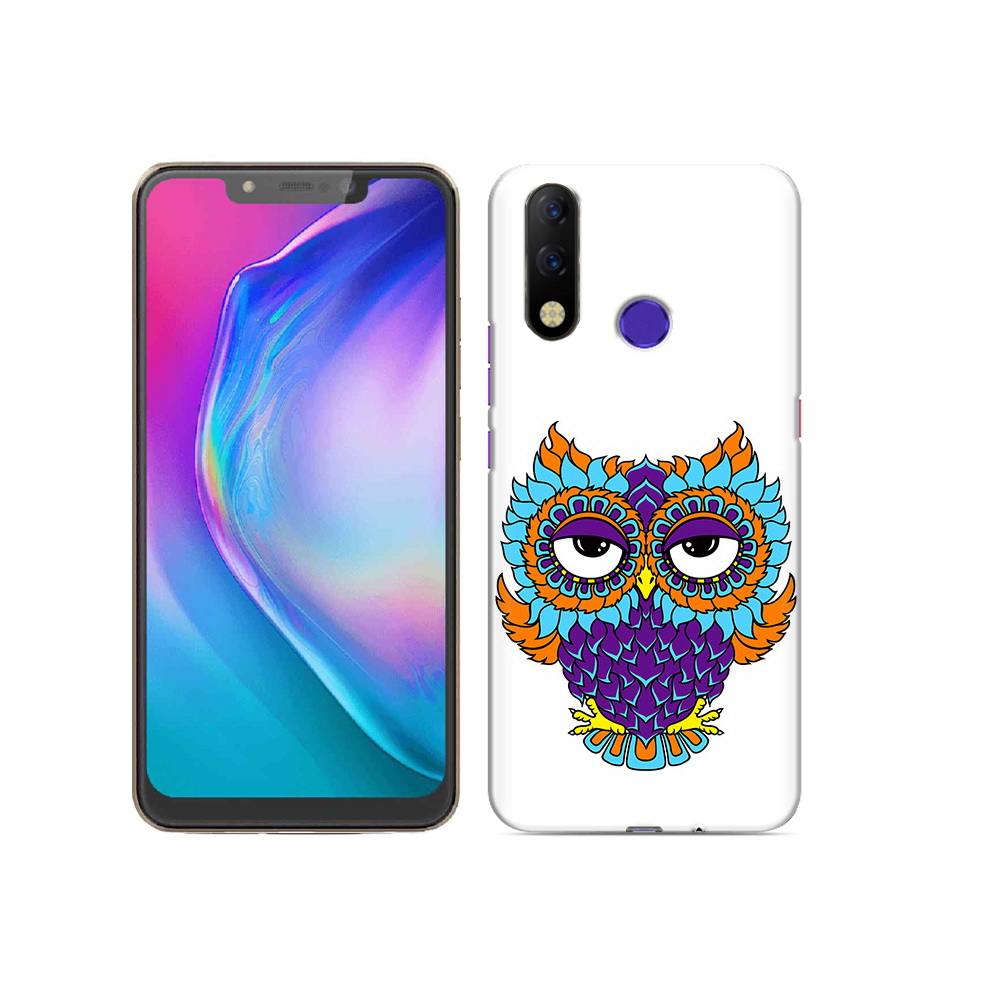 

Чехол MyPads Tocco для Tecno Spark 3 Pro Цветная сова, Прозрачный, Tocco