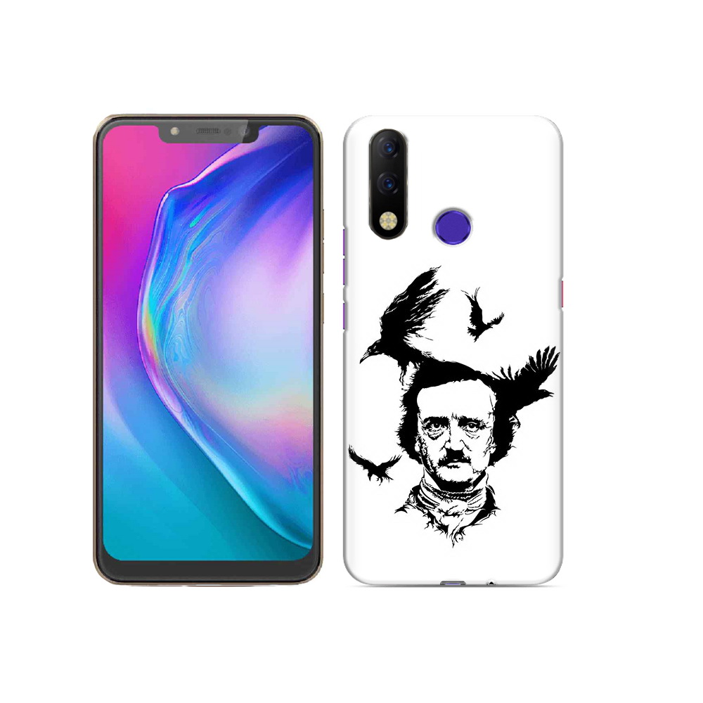 

Чехол MyPads Tocco для Tecno Spark 3 Pro Эдгар Аллан черно белый, Прозрачный, Tocco