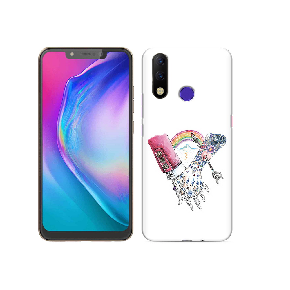 

Чехол MyPads Tocco для Tecno Spark 3 Pro абстракция руки в татуировках, Прозрачный, Tocco