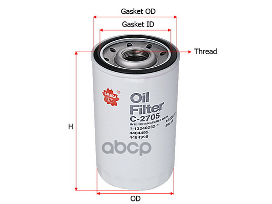 

Масляный фильтр SAKURAAUTOMOTIVE C-2705