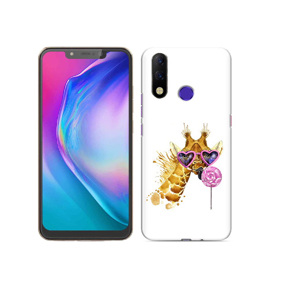 

Чехол MyPads Tocco для Tecno Spark 3 Pro акварельный жираф, Прозрачный, Tocco