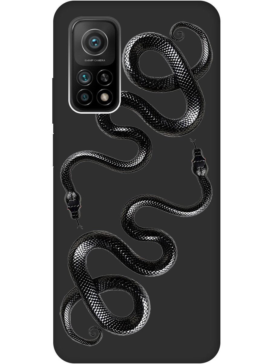 

Силиконовый чехол на Xiaomi Mi 10T / 10T Pro с принтом "Черные мамбы" матовый черный, 724124313