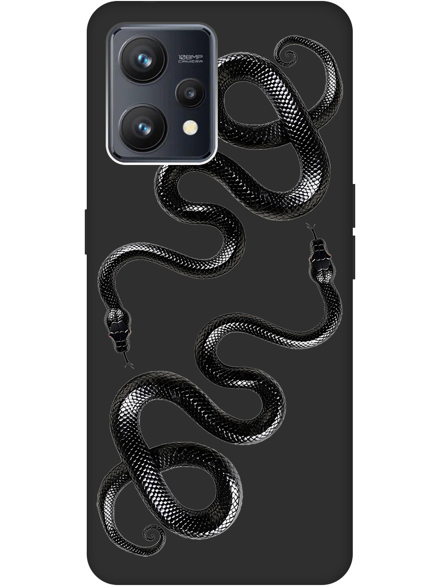 

Силиконовый чехол на Realme 9 с принтом "Черные мамбы" матовый черный, 741736513