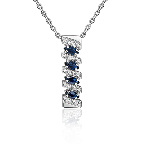 

Подвеска из золота PLATINA jewelry 03-0087-00, сапфир/бриллиант, 03-0087-00