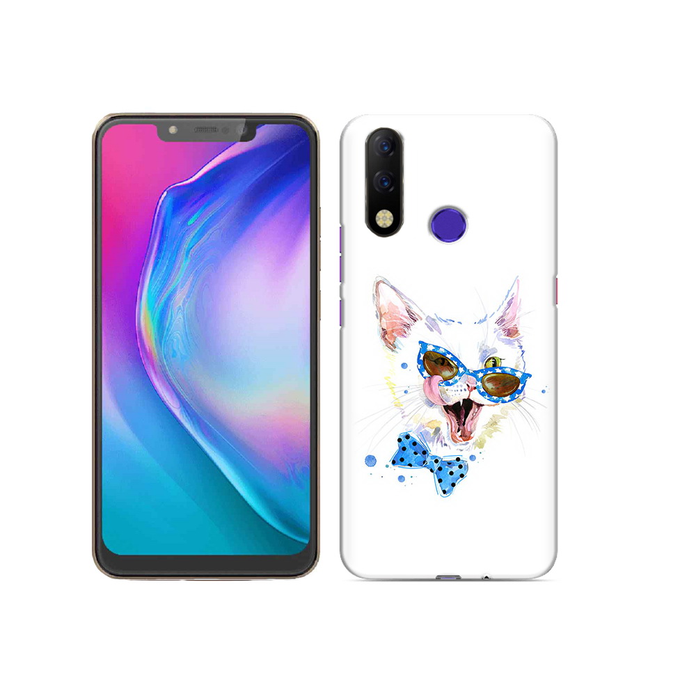 

Чехол MyPads Tocco для Tecno Spark 3 Pro белый кот, Прозрачный, Tocco
