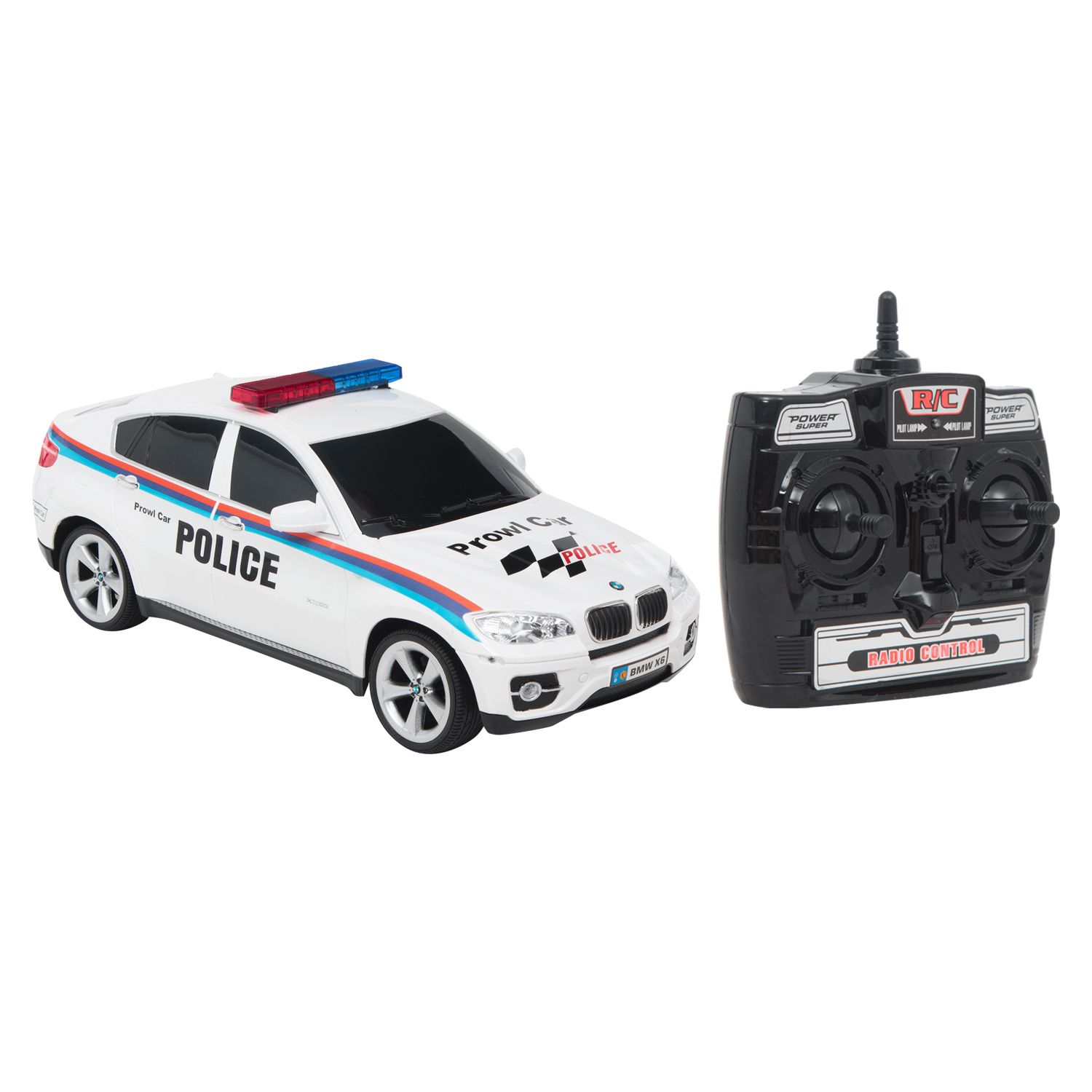 

Машина на радиоуправлении Maxi Car Vip Line BMW X6 Police, 1:14, белый