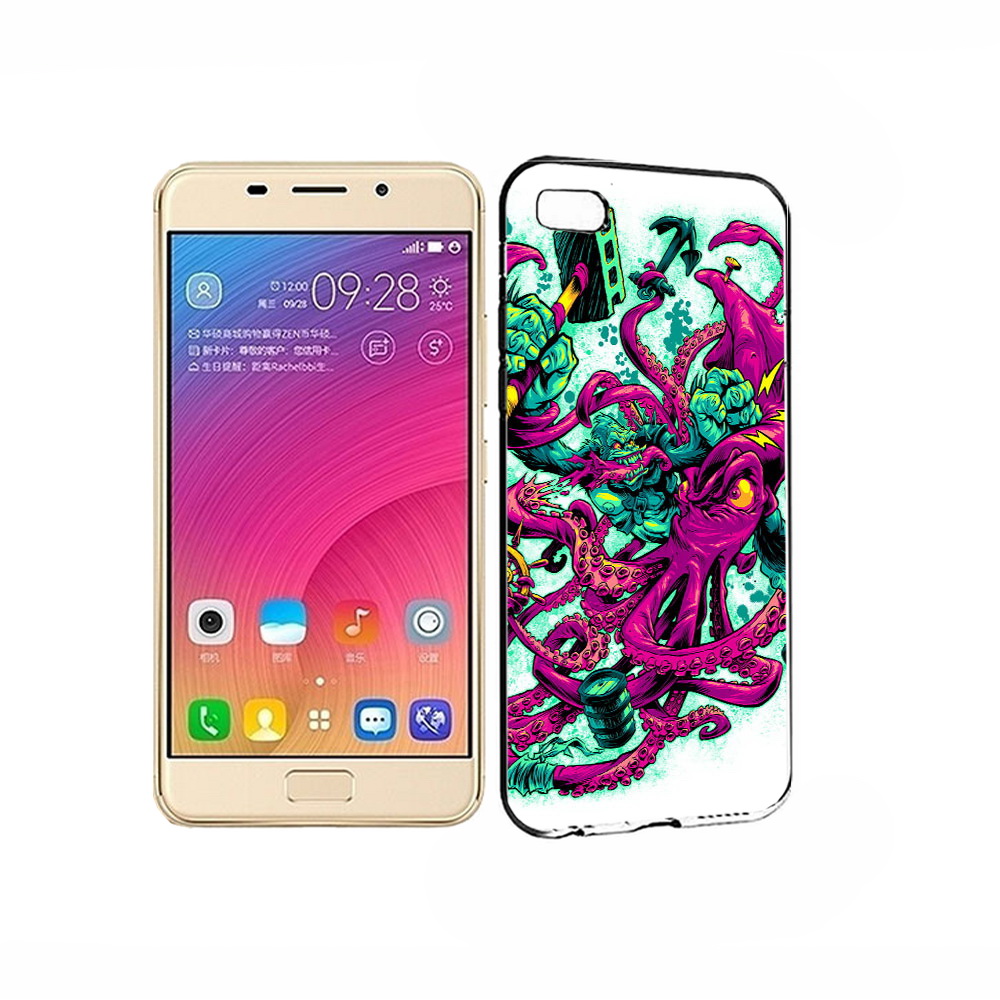 

Чехол MyPads Tocco для Asus ZenFone 3S Max фиолетовый кракен, Прозрачный, Tocco