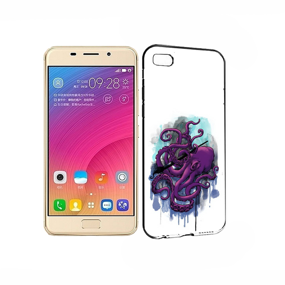 

Чехол MyPads Tocco для Asus ZenFone 3S Max фиолетовый осьминог, Прозрачный, Tocco