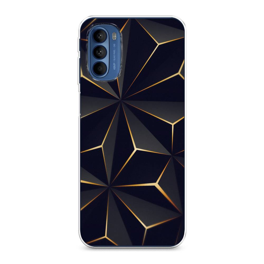 

Чехол на Motorola Moto G31 "Черные полигоны", Золотистый;черный, 242550-3