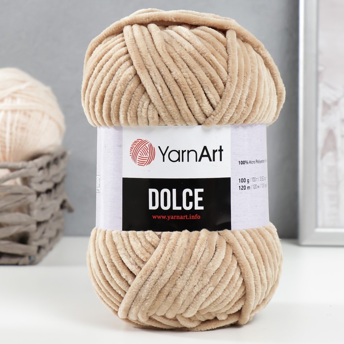 

Пряжа для вязания YarnArt Dolce 100% микрополиэстер 120м/100гр 747 бежевый