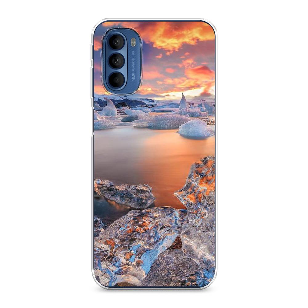 

Чехол на Motorola Moto G31 "Ледники", Синий;оранжевый, 242550-2