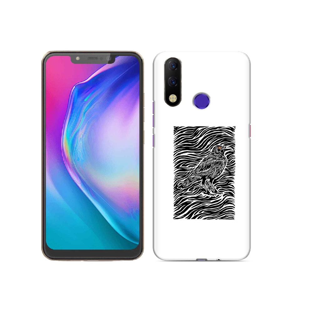 

Чехол MyPads Tocco для Tecno Spark 3 Pro ворон в абстракции, Прозрачный, Tocco